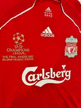 Liverpool 06/08 Champions League Final Home jersey - Gerard #8 US SIZE X-LARGE